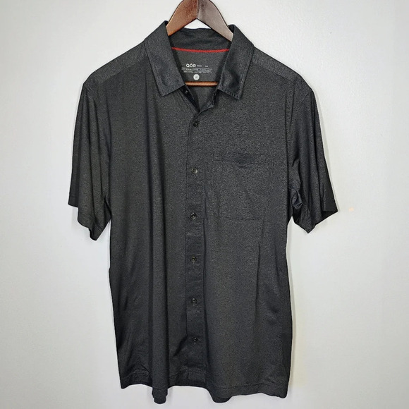 QOR Silkweight Short Sleeve Button Up Odor Control Performance Shirt Mens Medium - Picture 1 of 13